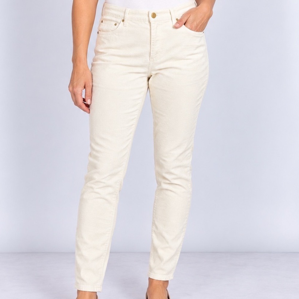 Talbots Size 8 Ivory Corduroy Jeggings NWT Slim Straight High Rise Pants